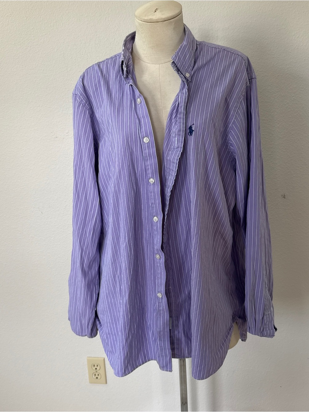 purple striped ralph lauren button down